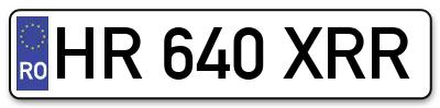 Placuta inmatriculare numar auto  HR-640-XRR, HR 640 XRR, HR640XRR