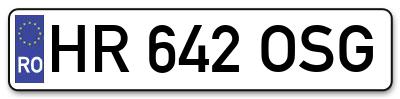 Placuta inmatriculare numar auto  HR-642-OSG, HR 642 OSG, HR642OSG
