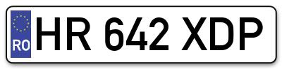 Placuta inmatriculare numar auto  HR-642-XDP, HR 642 XDP, HR642XDP