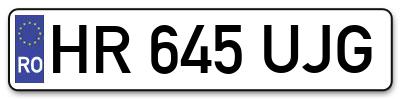 Placuta inmatriculare numar auto  HR-645-UJG, HR 645 UJG, HR645UJG