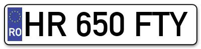 Placuta inmatriculare numar auto  HR-650-FTY, HR 650 FTY, HR650FTY