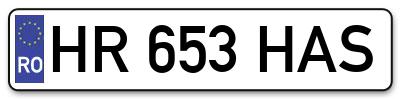 Placuta inmatriculare numar auto  HR-653-HAS, HR 653 HAS, HR653HAS