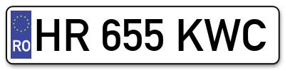 Placuta inmatriculare numar auto  HR-655-KWC, HR 655 KWC, HR655KWC