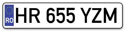 Placuta inmatriculare numar auto  HR-655-YZM, HR 655 YZM, HR655YZM