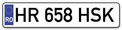 Placuta inmatriculare numar auto  HR-658-HSK, HR 658 HSK, HR658HSK