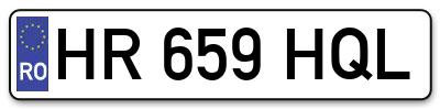 Placuta inmatriculare numar auto  HR-659-HQL, HR 659 HQL, HR659HQL