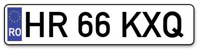 Placuta inmatriculare numar auto  HR-66-KXQ, HR 66 KXQ, HR66KXQ