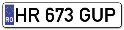 Placuta inmatriculare numar auto  HR-673-GUP, HR 673 GUP, HR673GUP