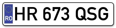 Placuta inmatriculare numar auto  HR-673-QSG, HR 673 QSG, HR673QSG