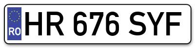 Placuta inmatriculare numar auto  HR-676-SYF, HR 676 SYF, HR676SYF