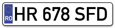 Placuta inmatriculare numar auto  HR-678-SFD, HR 678 SFD, HR678SFD