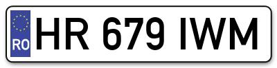 Placuta inmatriculare numar auto  HR-679-IWM, HR 679 IWM, HR679IWM