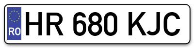 Placuta inmatriculare numar auto  HR-680-KJC, HR 680 KJC, HR680KJC