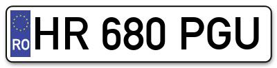 Placuta inmatriculare numar auto  HR-680-PGU, HR 680 PGU, HR680PGU