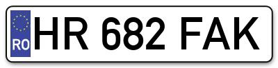 Placuta inmatriculare numar auto  HR-682-FAK, HR 682 FAK, HR682FAK