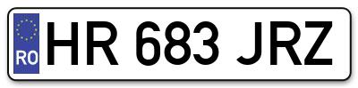 Placuta inmatriculare numar auto  HR-683-JRZ, HR 683 JRZ, HR683JRZ