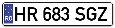 Placuta inmatriculare numar auto  HR-683-SGZ, HR 683 SGZ, HR683SGZ