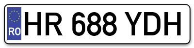 Placuta inmatriculare numar auto  HR-688-YDH, HR 688 YDH, HR688YDH