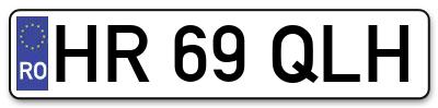 Placuta inmatriculare numar auto  HR-69-QLH, HR 69 QLH, HR69QLH