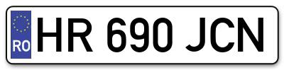 Placuta inmatriculare numar auto  HR-690-JCN, HR 690 JCN, HR690JCN