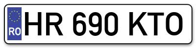 Placuta inmatriculare numar auto  HR-690-KTO, HR 690 KTO, HR690KTO