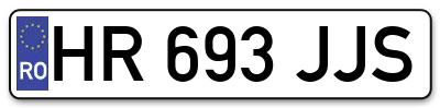 Placuta inmatriculare numar auto  HR-693-JJS, HR 693 JJS, HR693JJS