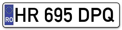 Placuta inmatriculare numar auto  HR-695-DPQ, HR 695 DPQ, HR695DPQ