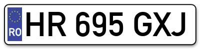 Placuta inmatriculare numar auto  HR-695-GXJ, HR 695 GXJ, HR695GXJ