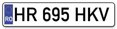 Placuta inmatriculare numar auto  HR-695-HKV, HR 695 HKV, HR695HKV