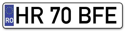Placuta inmatriculare numar auto  HR-70-BFE, HR 70 BFE, HR70BFE