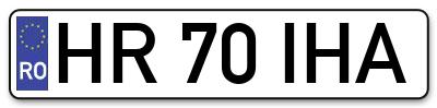 Placuta inmatriculare numar auto  HR-70-IHA, HR 70 IHA, HR70IHA