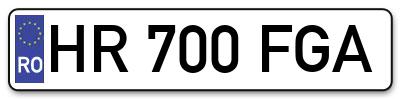 Placuta inmatriculare numar auto  HR-700-FGA, HR 700 FGA, HR700FGA