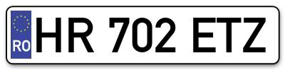 Placuta inmatriculare numar auto  HR-702-ETZ, HR 702 ETZ, HR702ETZ