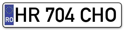 Placuta inmatriculare numar auto  HR-704-CHO, HR 704 CHO, HR704CHO