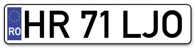 Placuta inmatriculare numar auto  HR-71-LJO, HR 71 LJO, HR71LJO