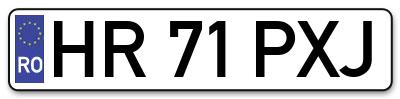 Placuta inmatriculare numar auto  HR-71-PXJ, HR 71 PXJ, HR71PXJ