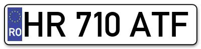 Placuta inmatriculare numar auto  HR-710-ATF, HR 710 ATF, HR710ATF