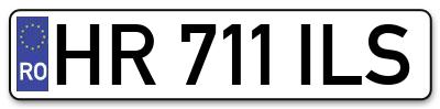 Placuta inmatriculare numar auto  HR-711-ILS, HR 711 ILS, HR711ILS