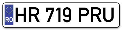 Placuta inmatriculare numar auto  HR-719-PRU, HR 719 PRU, HR719PRU