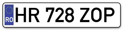 Placuta inmatriculare numar auto  HR-728-ZOP, HR 728 ZOP, HR728ZOP