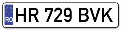 Placuta inmatriculare numar auto  HR-729-BVK, HR 729 BVK, HR729BVK