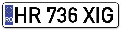 Placuta inmatriculare numar auto  HR-736-XIG, HR 736 XIG, HR736XIG