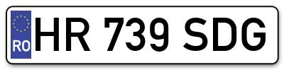 Placuta inmatriculare numar auto  HR-739-SDG, HR 739 SDG, HR739SDG