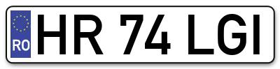Placuta inmatriculare numar auto  HR-74-LGI, HR 74 LGI, HR74LGI