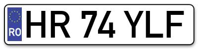 Placuta inmatriculare numar auto  HR-74-YLF, HR 74 YLF, HR74YLF