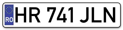 Placuta inmatriculare numar auto  HR-741-JLN, HR 741 JLN, HR741JLN