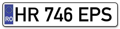 Placuta inmatriculare numar auto  HR-746-EPS, HR 746 EPS, HR746EPS
