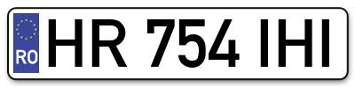 Placuta inmatriculare numar auto  HR-754-IHI, HR 754 IHI, HR754IHI