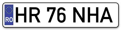 Placuta inmatriculare numar auto  HR-76-NHA, HR 76 NHA, HR76NHA