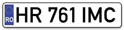 Placuta inmatriculare numar auto  HR-761-IMC, HR 761 IMC, HR761IMC